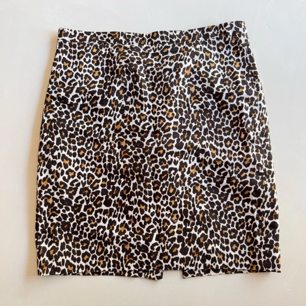 J. Crew Leopard Cotton Mini Skirt 12